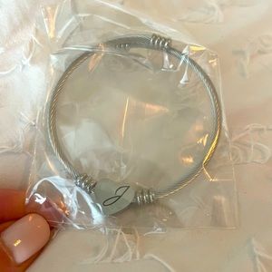 Stainless Steel “j” Initial Bangle Bracelet